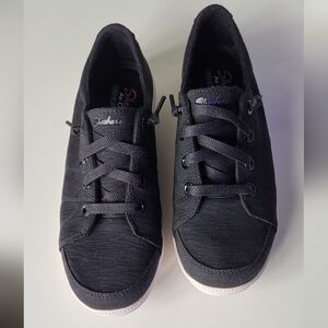 Skechers Air-Cooled Memory Foam Black Canvas Sneakers Women's  9